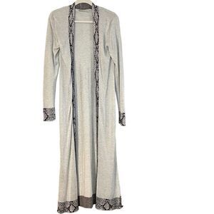 One Gray Day Lola Python Knit Long Duster Cardigan Medium